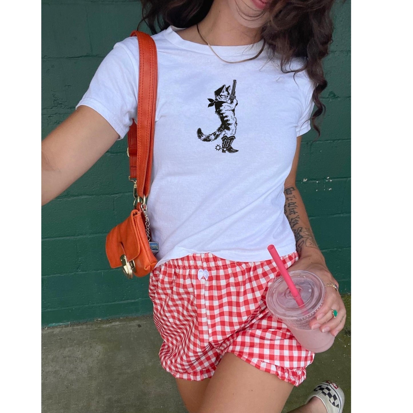 Cowboy Cat Meme Baby Tee, Cat Lover Shirt, Cat Person Gift, Gift for Mom, Funny Mom Tshirt