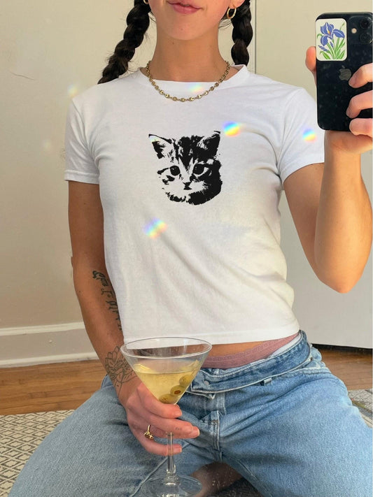 Kitty Meme Baby Tee, Cat Lover Shirt, Cat Person Gift, Gift for Mom, Funny Mom Tshirt
