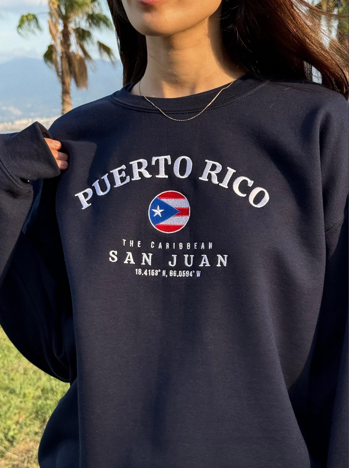 Puerto Rico Embroidered Crewneck Sweatshirt