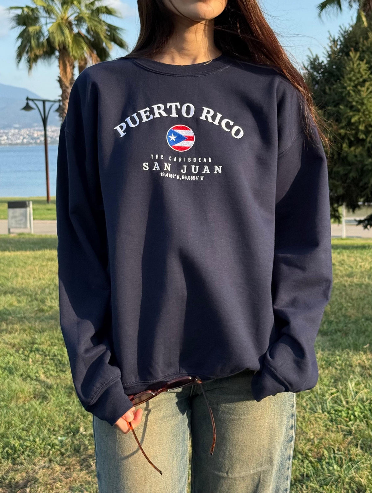Puerto Rico Embroidered Crewneck Sweatshirt