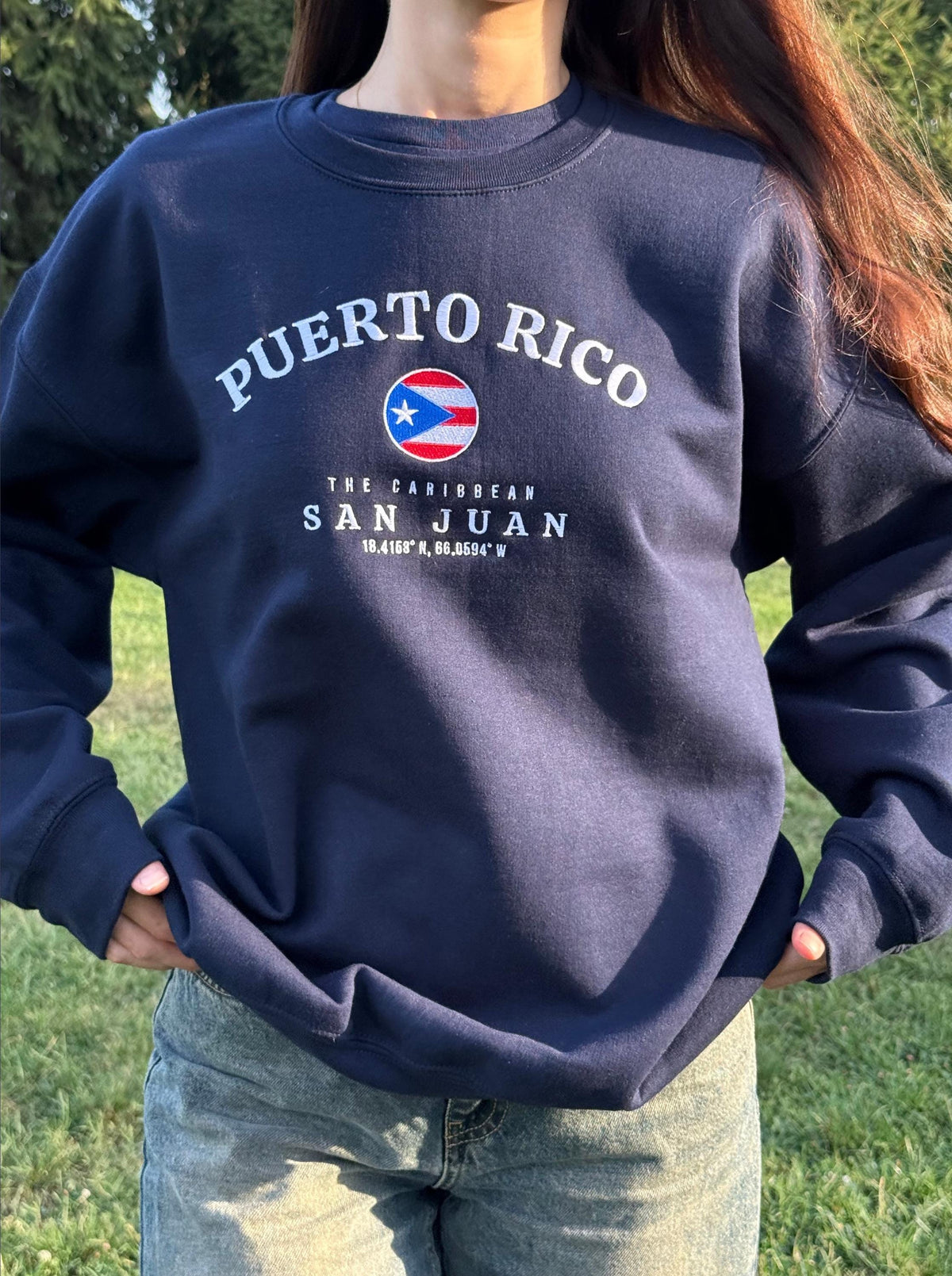 Puerto Rico Embroidered Crewneck Sweatshirt