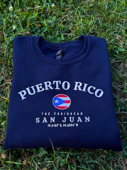 Puerto Rico Embroidered Crewneck Sweatshirt