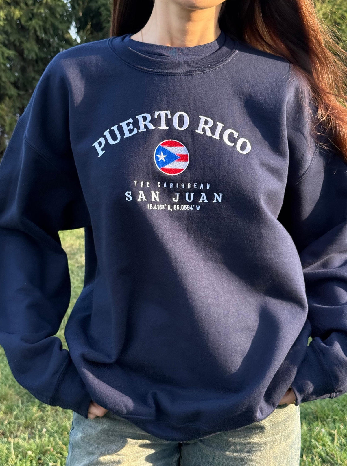Puerto Rico Embroidered Crewneck Sweatshirt