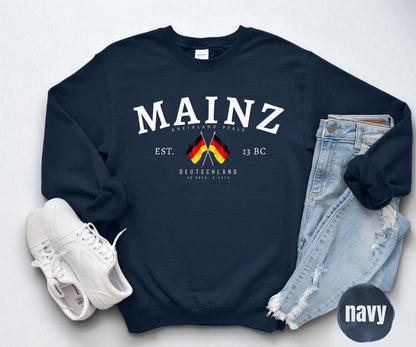 Mainz Rheinland-Pfalz Deutschland sweatshirt design with crossed German flags