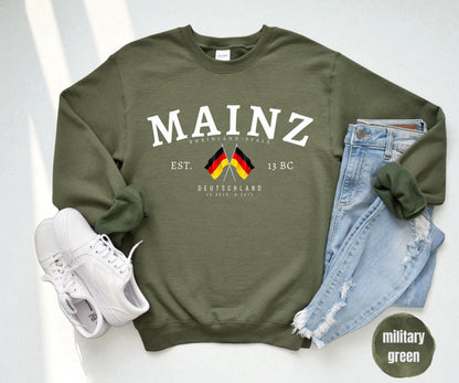 Mainz Rheinland-Pfalz Deutschland sweatshirt design with crossed German flags