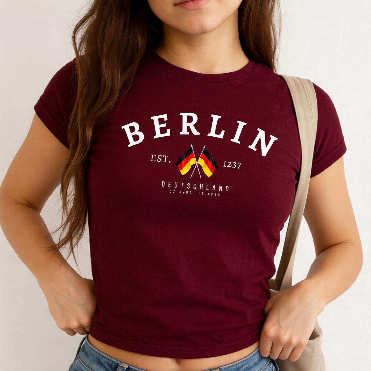 Berlin Baby Tee with deutschland flag design