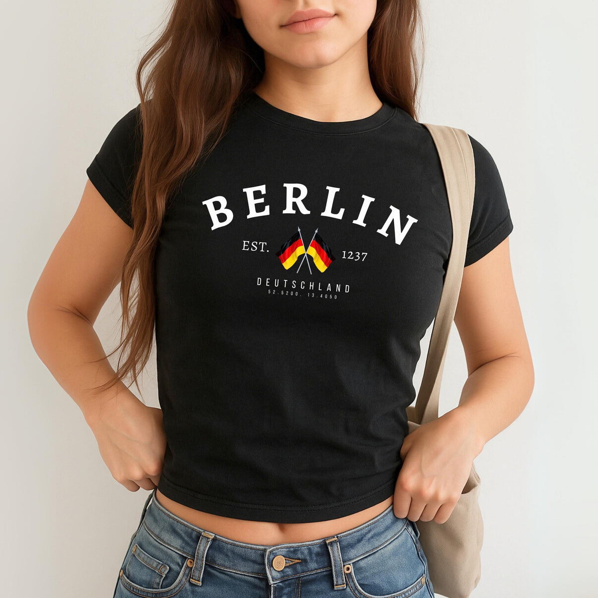 Berlin Baby Tee with deutschland flag design