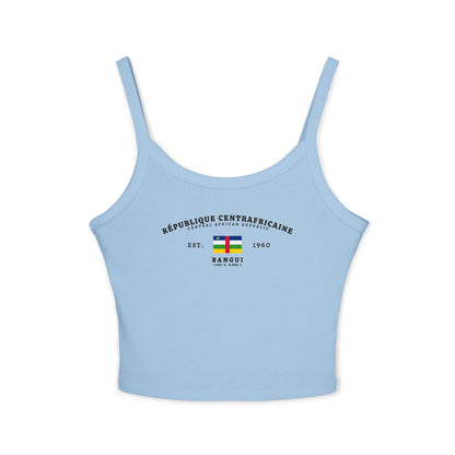 White tank top with République Centrafricaine flag design, Bangui text, and Est. 1960 details