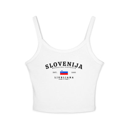 Navy tank top with Slovenija Republika Slovenija, Slovenia flag, Est. 1991, and Ljubljana design