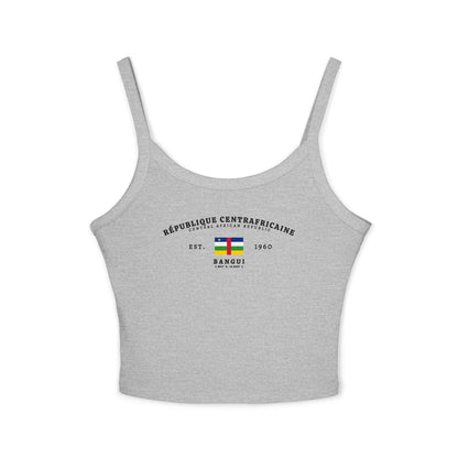 White tank top with République Centrafricaine flag design, Bangui text, and Est. 1960 details