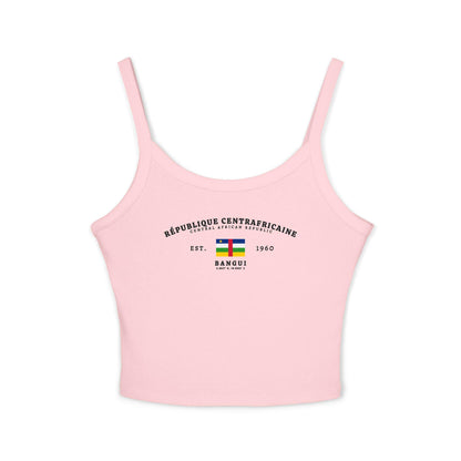 White tank top with République Centrafricaine flag design, Bangui text, and Est. 1960 details