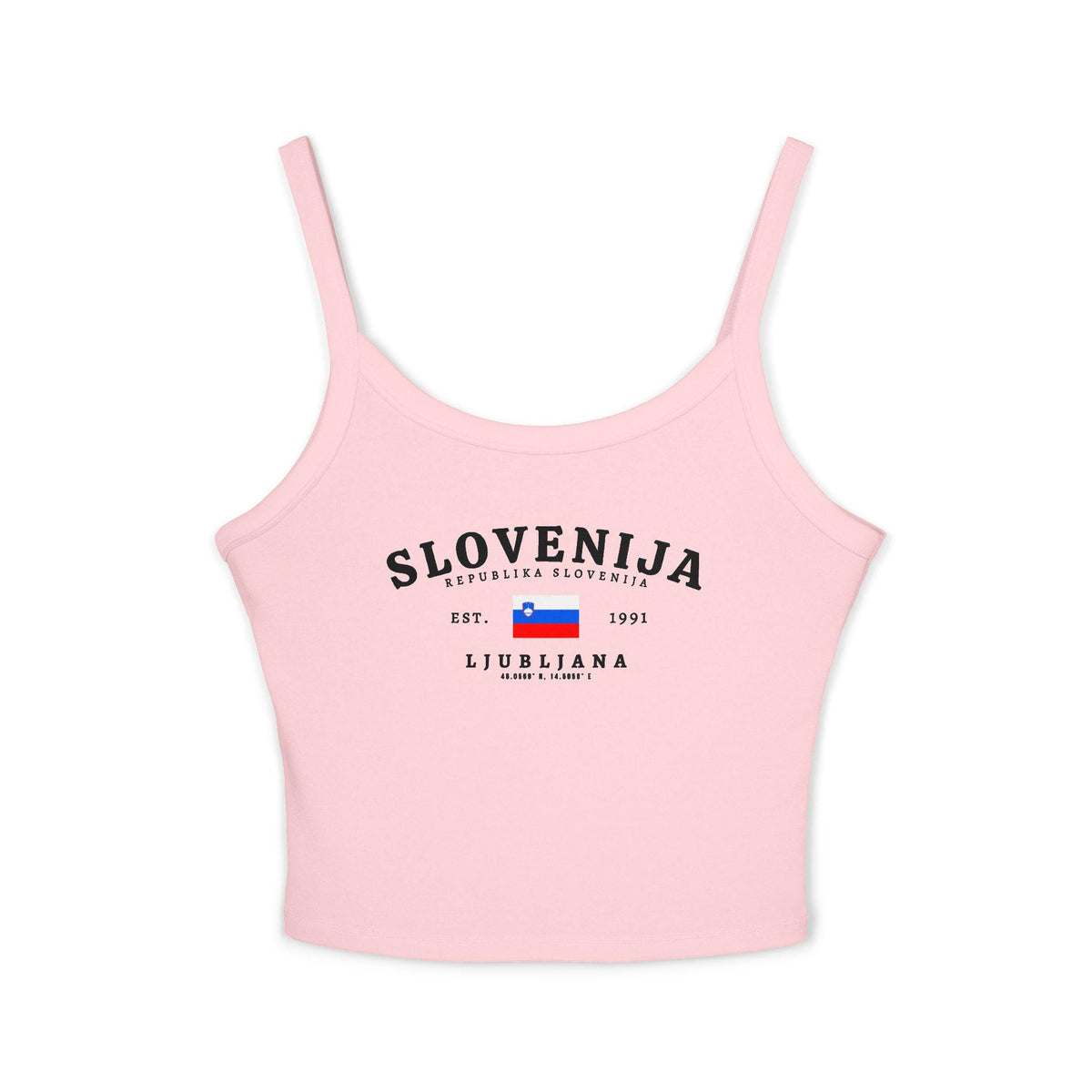 Navy tank top with Slovenija Republika Slovenija, Slovenia flag, Est. 1991, and Ljubljana design