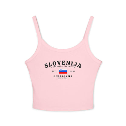 Navy tank top with Slovenija Republika Slovenija, Slovenia flag, Est. 1991, and Ljubljana design
