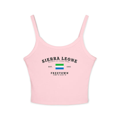 Sierra Leone tank top with flag, Freetown, Est. 1961, and coordinates design