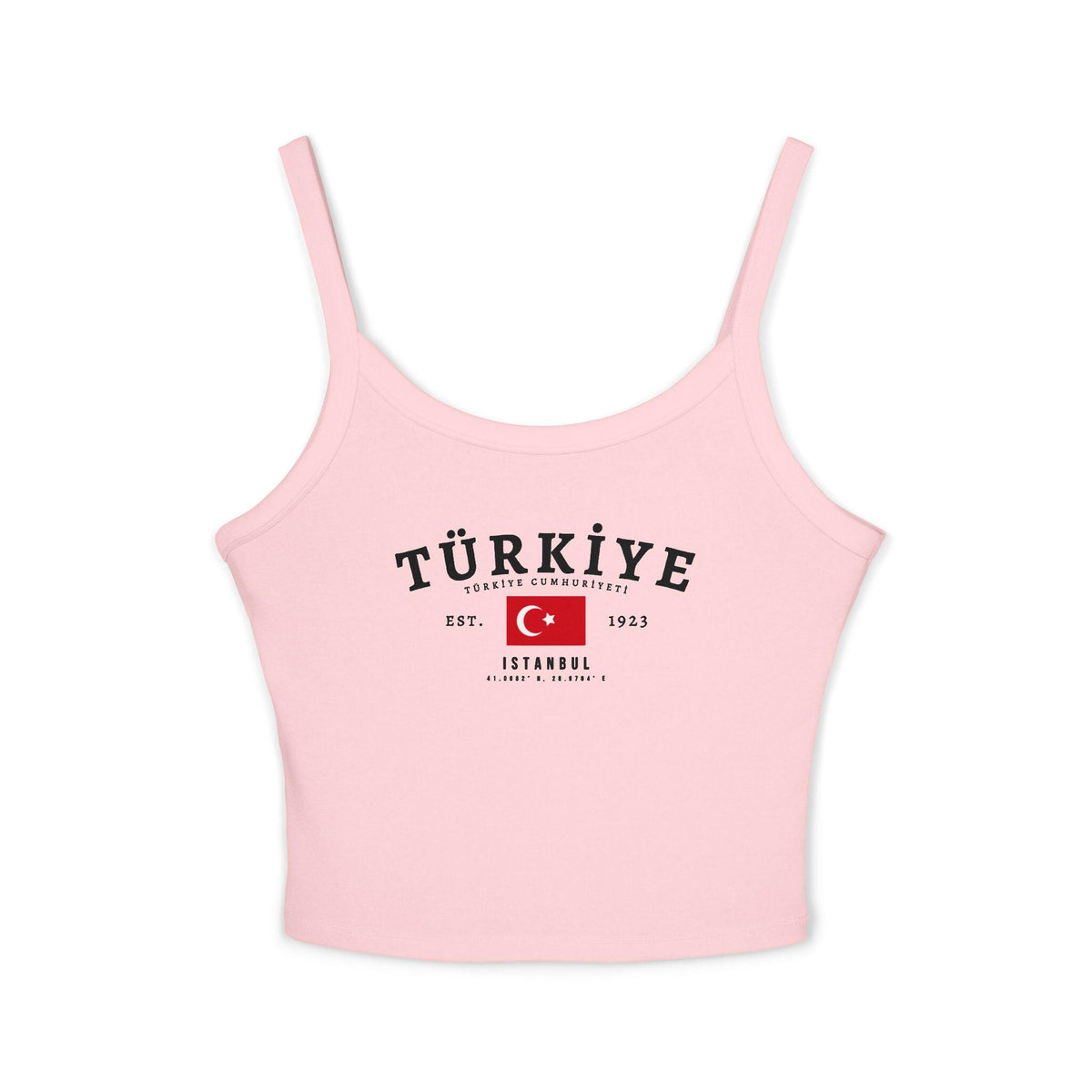 Red tank top with Türkiye text, Turkish flag, Est. 1923, and Istanbul design