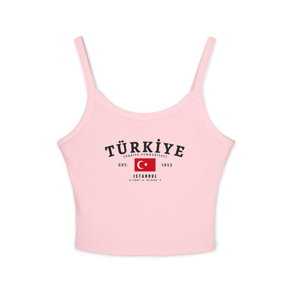 Red tank top with Türkiye text, Turkish flag, Est. 1923, and Istanbul design