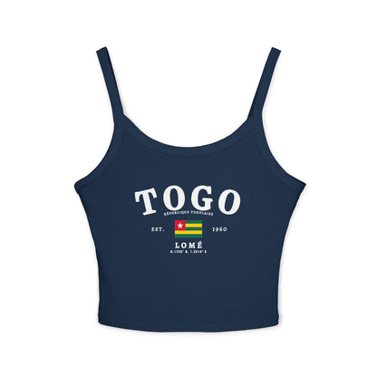 Navy tank top with bold TOGO text, République Togolaise wording, Togo flag, Est. 1960, and Lomé details