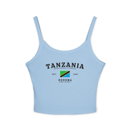 Light blue tank top with Tanzania flag, Dodoma text, Est. 1961, and United Republic of Tanzania design