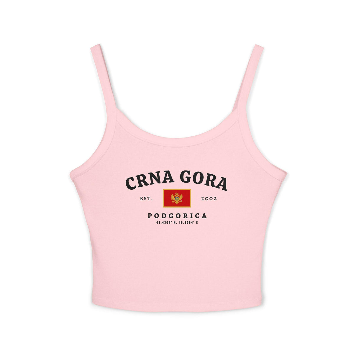 Red tank top with Crna Gora text, Montenegro flag graphic, and Podgorica lettering
