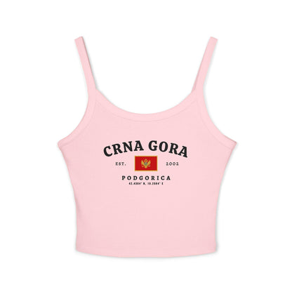 Red tank top with Crna Gora text, Montenegro flag graphic, and Podgorica lettering