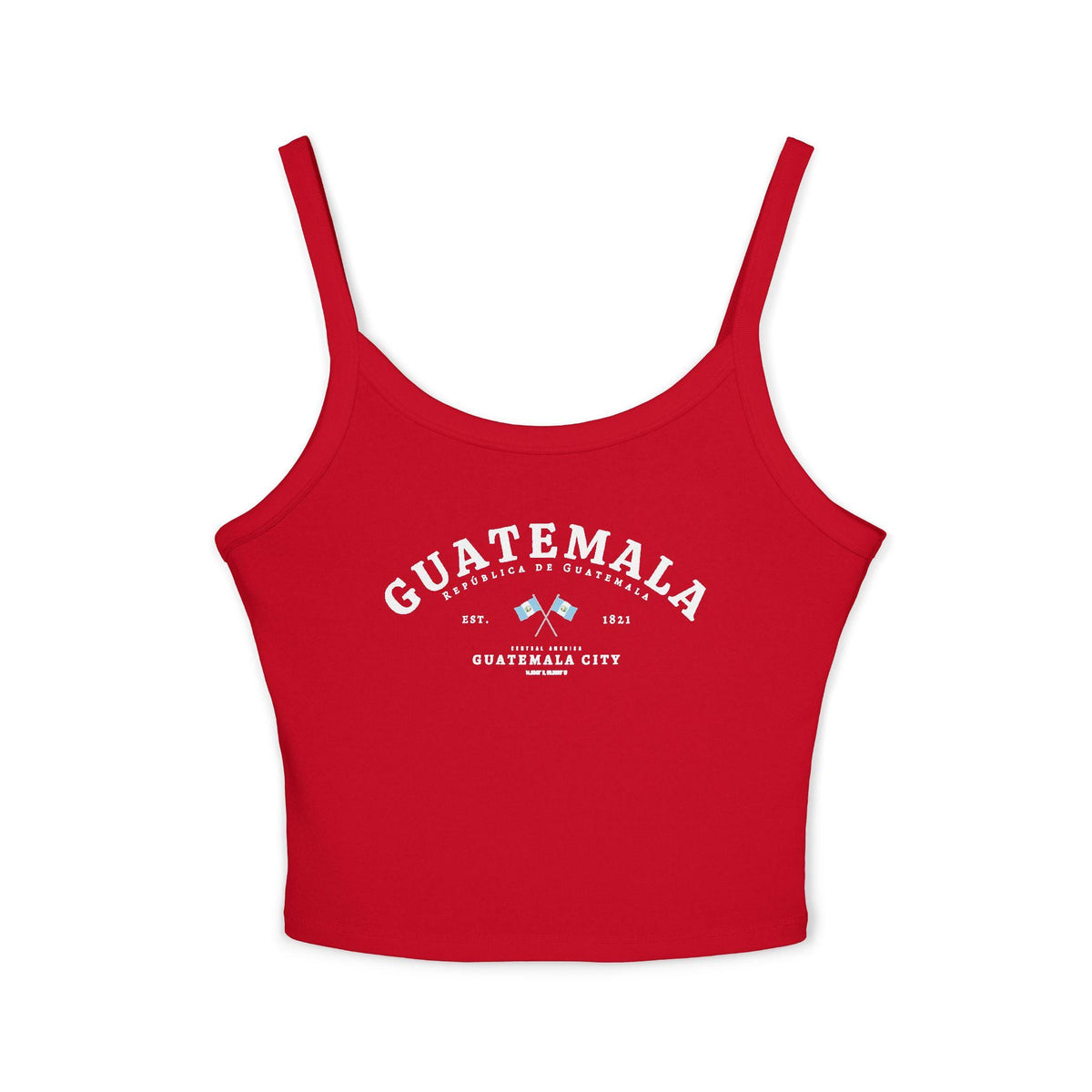 Light blue tank top with vintage Guatemala text, crossed flags, Est. 1821, and Guatemala City design