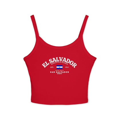 Light blue tank top with vintage El Salvador flag, San Salvador, Central America, and 1821 design