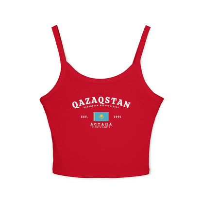 Light blue tank top with Qazaqstan text, Kazakhstan flag, Est. 1991, and Astana design