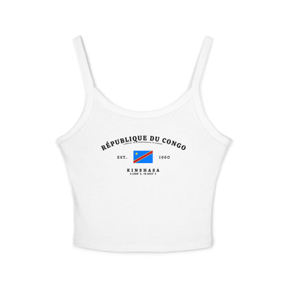 Light blue tank top with République du Congo text, Congo flag, Est. 1960, and Kinshasa coordinates