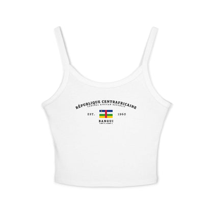 White tank top with République Centrafricaine flag design, Bangui text, and Est. 1960 details