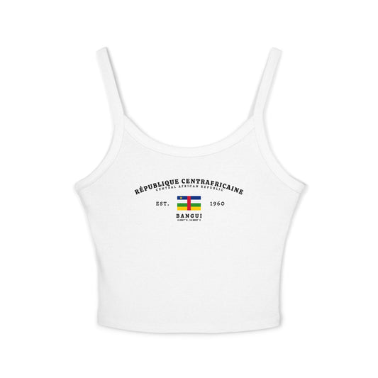 White tank top with République Centrafricaine flag design, Bangui text, and Est. 1960 details