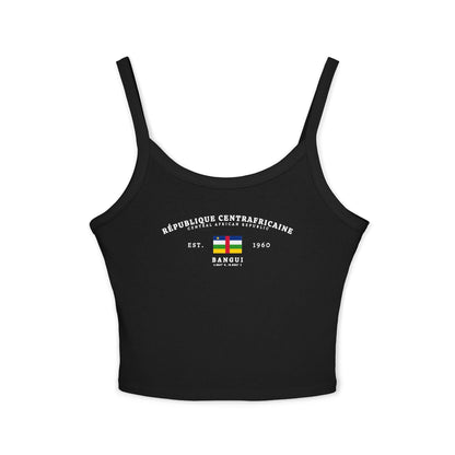 White tank top with République Centrafricaine flag design, Bangui text, and Est. 1960 details