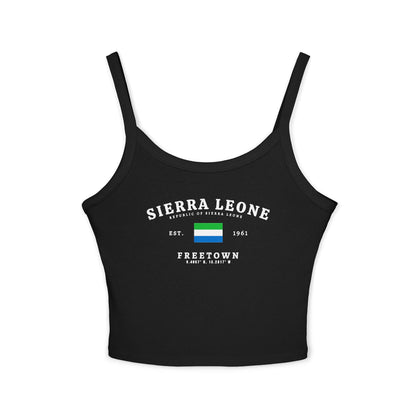 Sierra Leone tank top with flag, Freetown, Est. 1961, and coordinates design