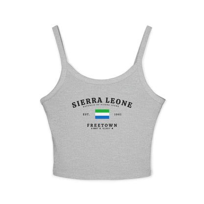 Sierra Leone tank top with flag, Freetown, Est. 1961, and coordinates design