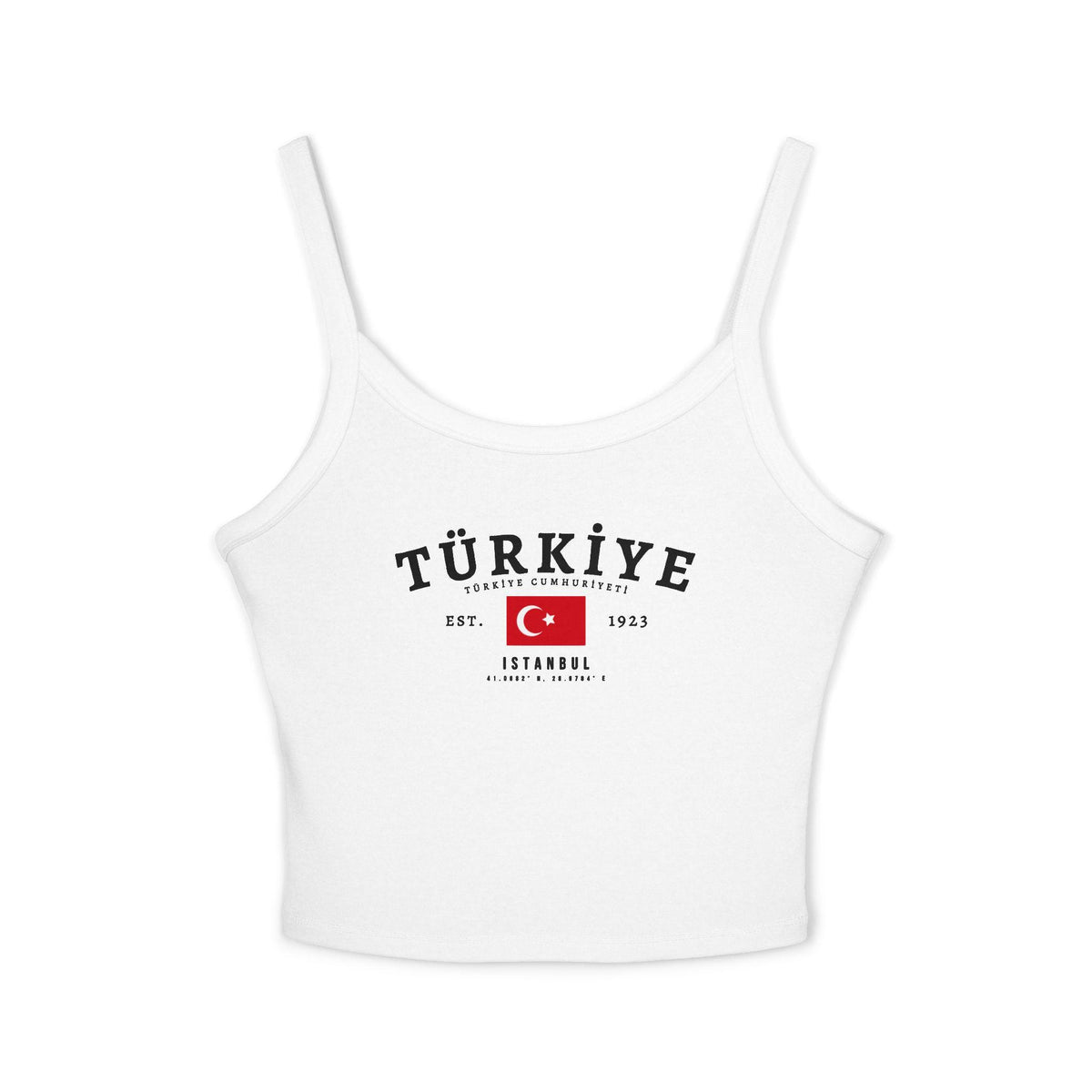 Red tank top with Türkiye text, Turkish flag, Est. 1923, and Istanbul design