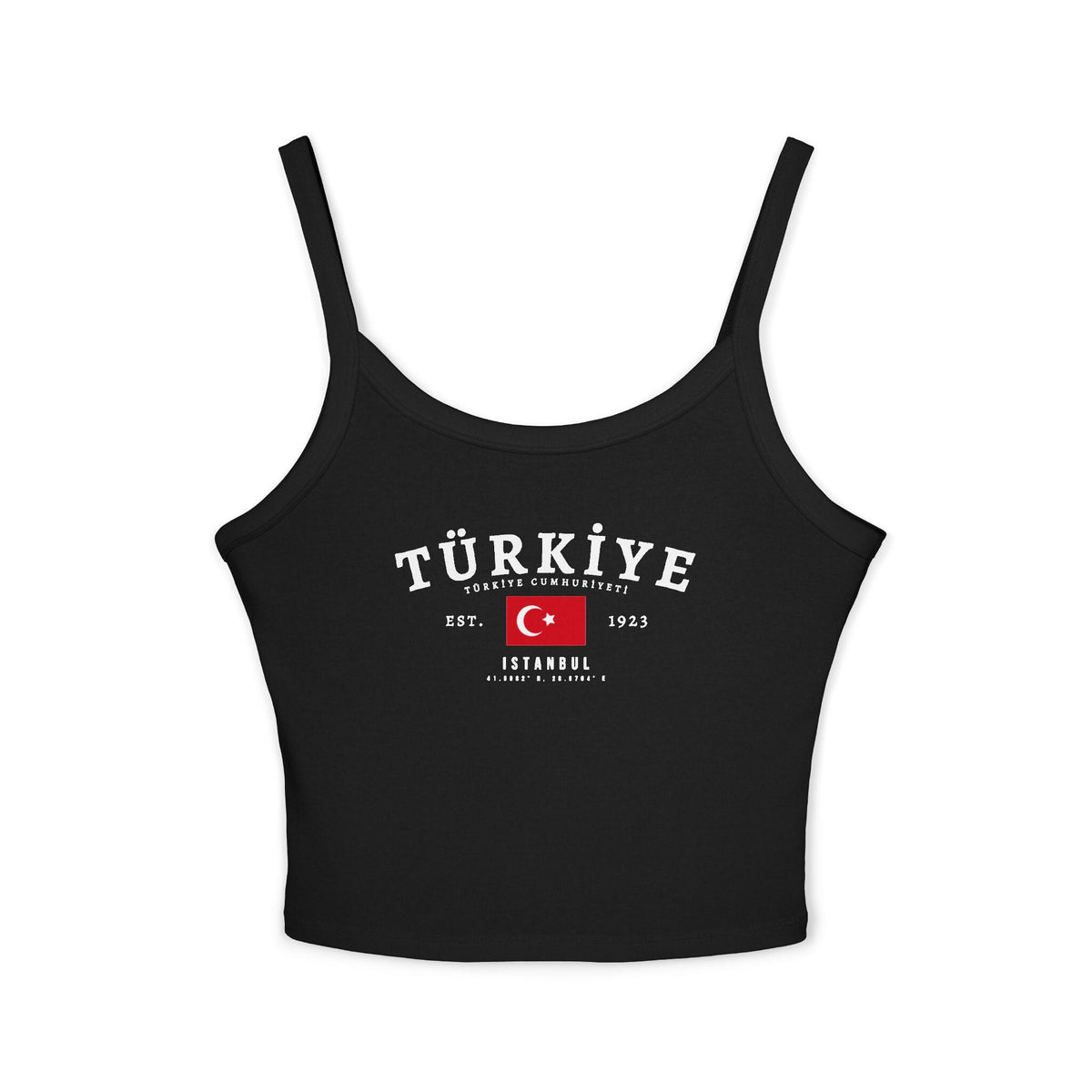 Red tank top with Türkiye text, Turkish flag, Est. 1923, and Istanbul design