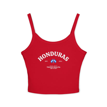 Honduras tank top design with arched text, crossed flags, Est. 1821, Central America and Tegucigalpa