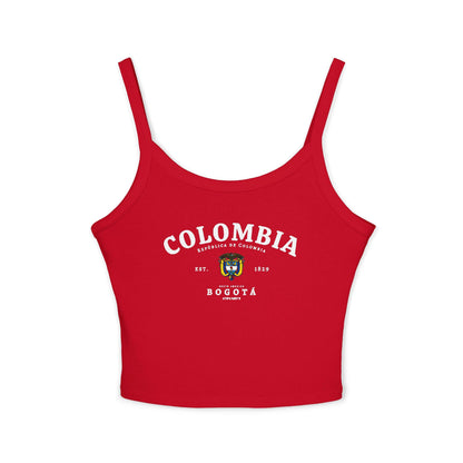 Light blue tank top with vintage Colombia Bogotá República de Colombia coat of arms design