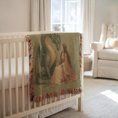 Dragon and Maiden Woven Blanket