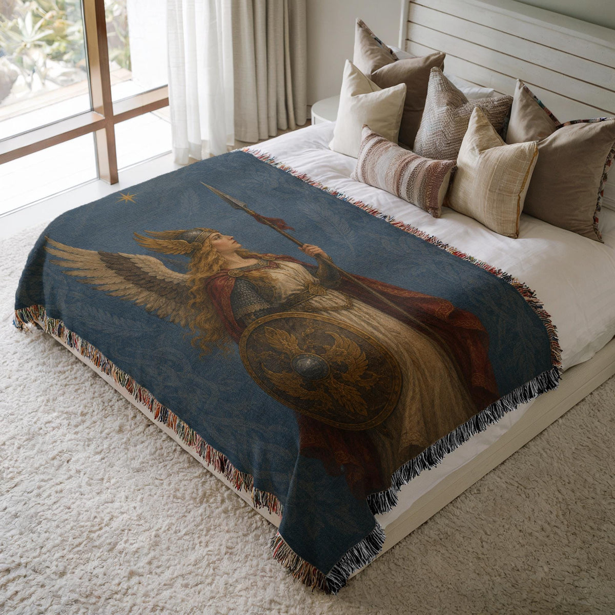 Archangel Michael Woven Blanket