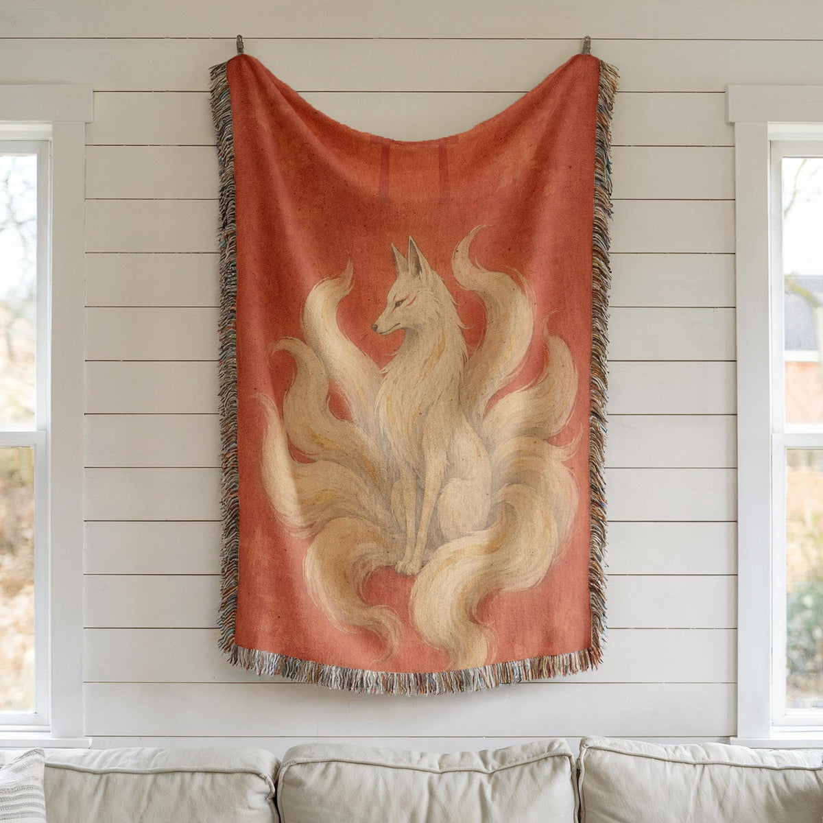 Nine Tailed Fox Woven Blanket