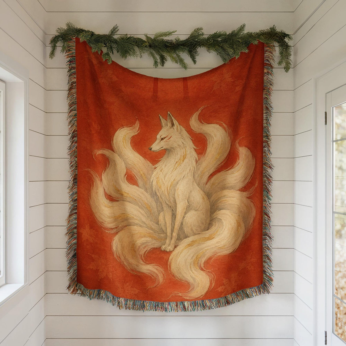 Nine Tailed Fox Woven Blanket