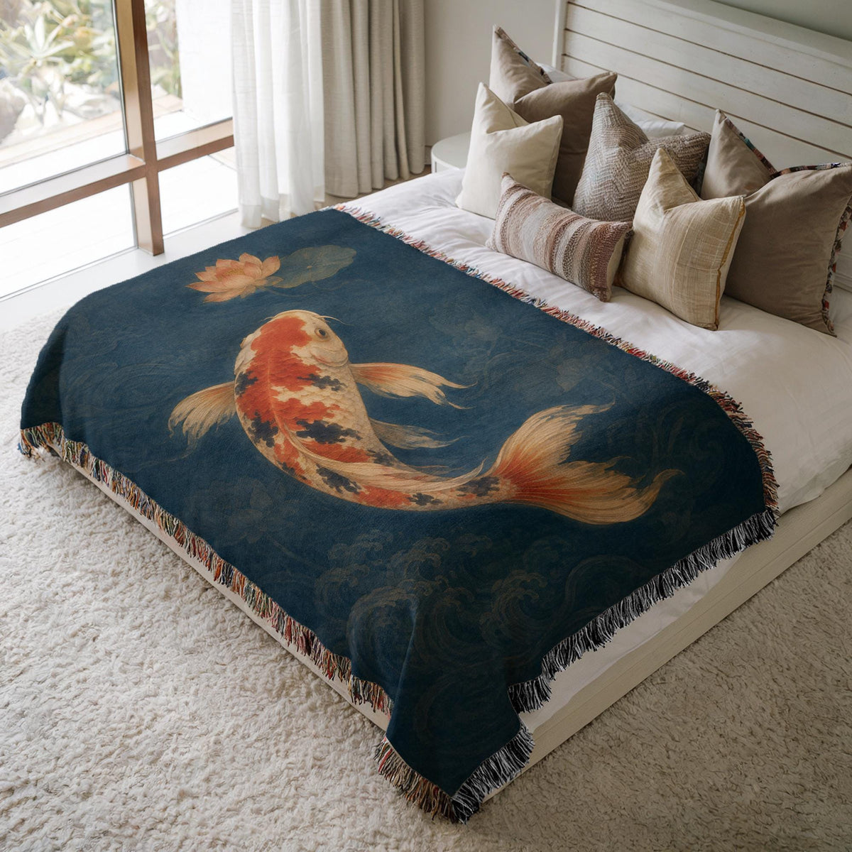 Koi Fish Woven Blanket