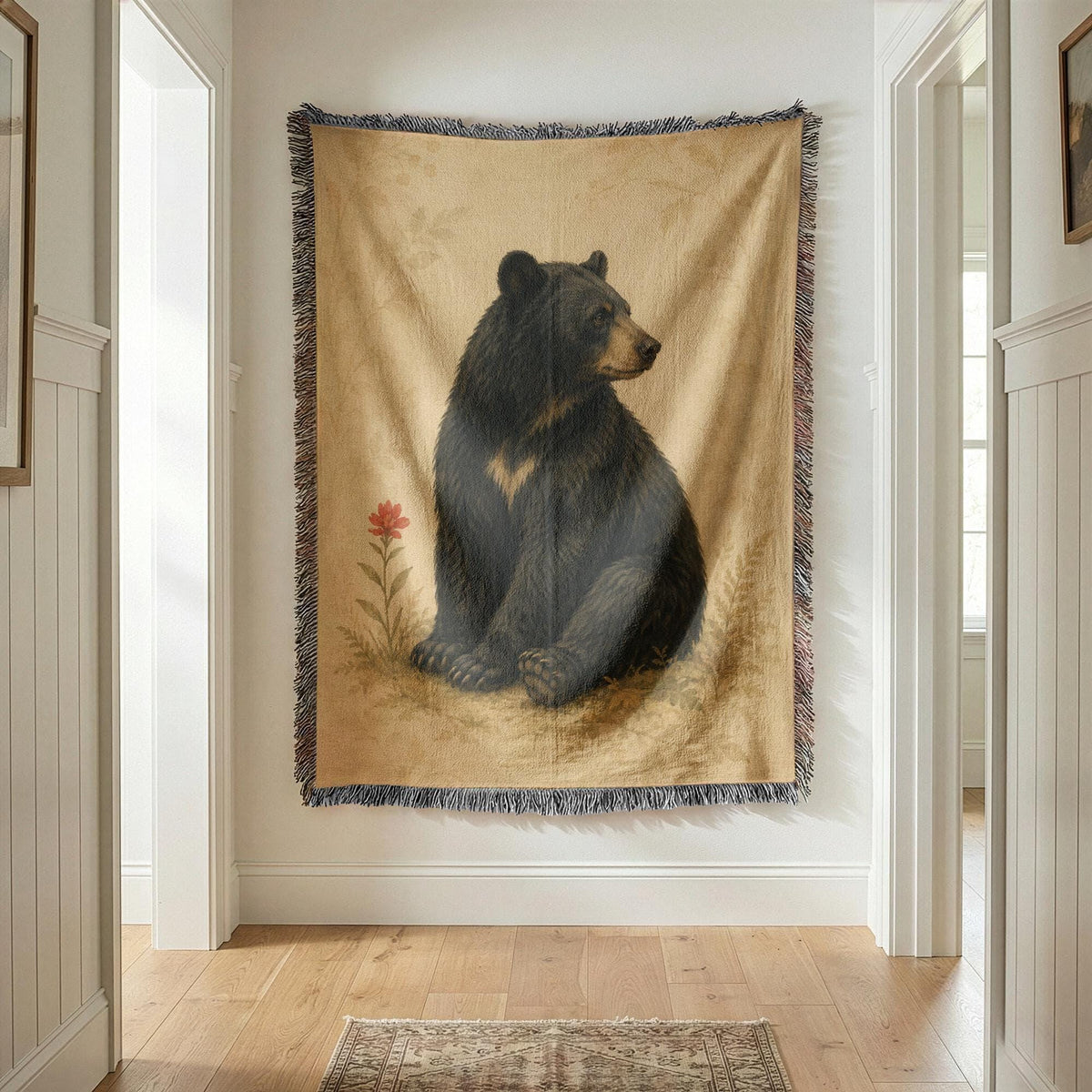 Black Bear Woven Blanket