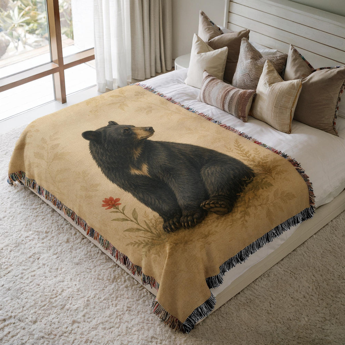 Black Bear Woven Blanket