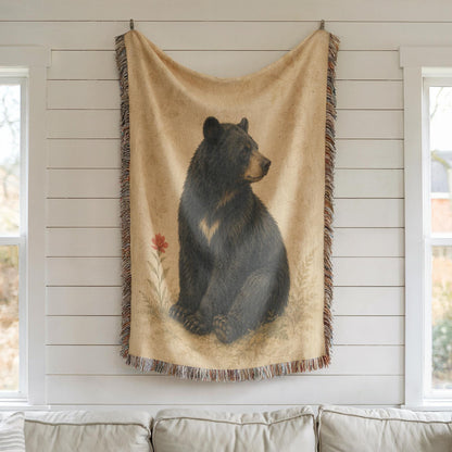 Black Bear Woven Blanket