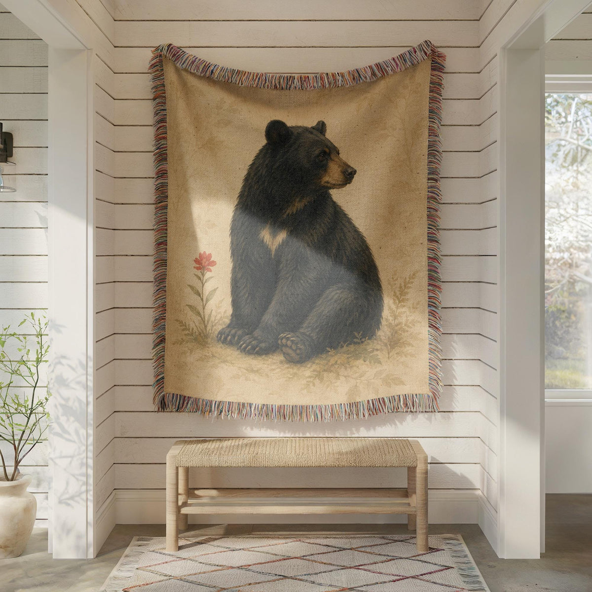 Black Bear Woven Blanket