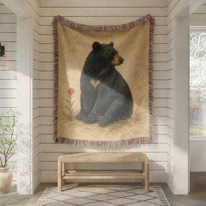 Black Bear Woven Blanket