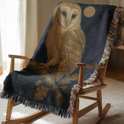 Barn Owl Woven Blanket