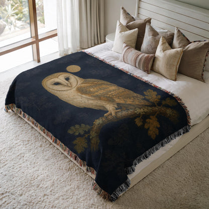 Barn Owl Woven Blanket