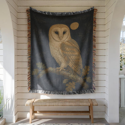 Barn Owl Woven Blanket
